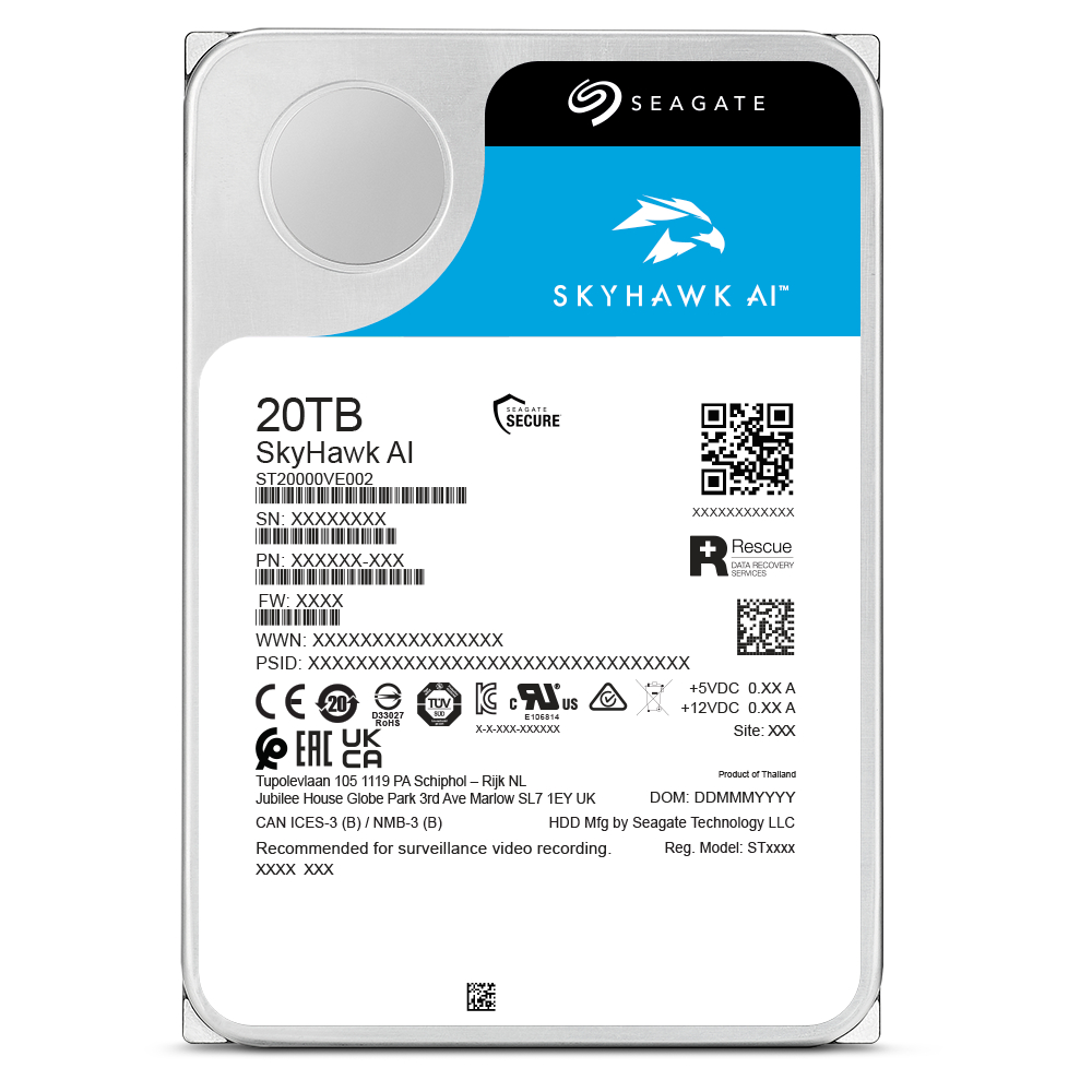 Seagate PC Skyhawk AI 20TB 3.5" HDD/ Hardisk/ Harddisk Internal CCTV - Image 2