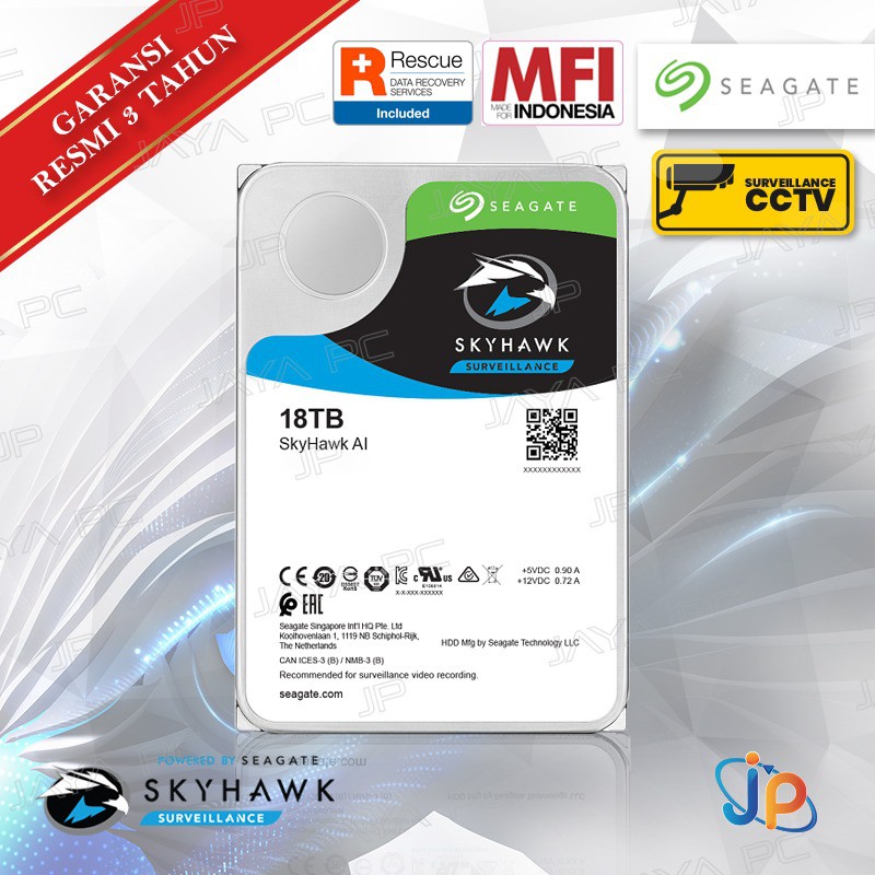 Seagate PC Skyhawk AI 18TB 3.5" HDD/ Hardisk/ Harddisk Internal CCTV - Image 2