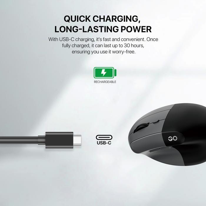 Mouse Fantech GO Comfy W195R Dual Mode - Vertical Ergonomic Wireless - Image 3