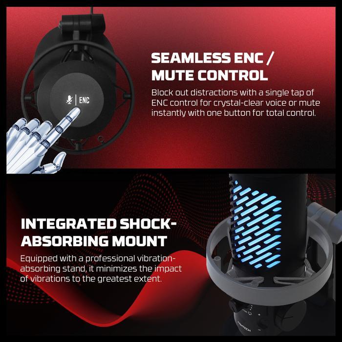 Microphone Gaming Fantech MCX04 Leviosa Aura RGB - USB Mic For Streamers - Image 2