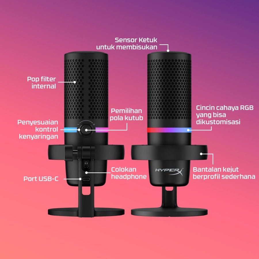 HyperX DuoCast RGB Gaming Microphone - USB Mikrofon - Image 4