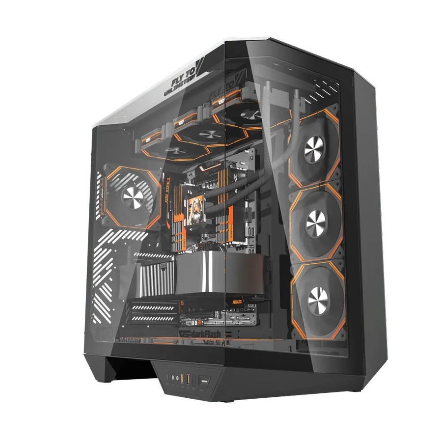 darkFlash DY470 ATX PC CPU Case - Tempered Glass Casing - Image 2