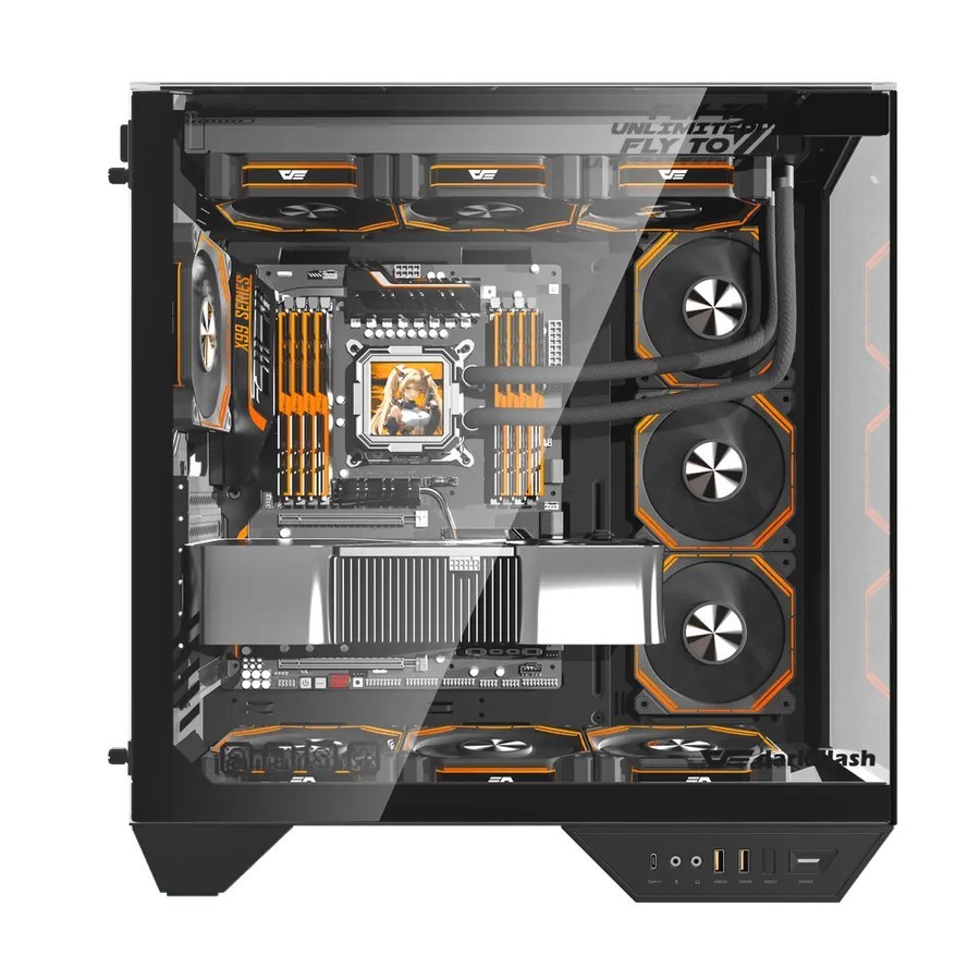 darkFlash DY470 ATX PC CPU Case - Tempered Glass Casing - Image 5