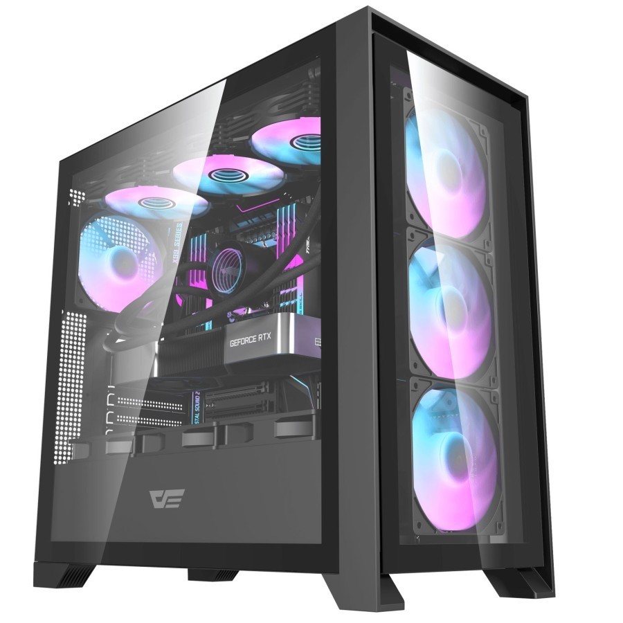 darkFlash DRX90 Glass ATX PC CPU Case - Tempered Glass Casing - Image 2