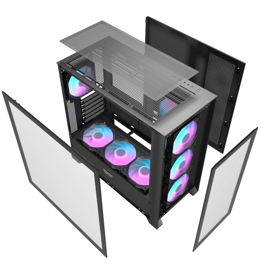 darkFlash DRX90 Glass ATX PC CPU Case - Tempered Glass Casing - Image 6