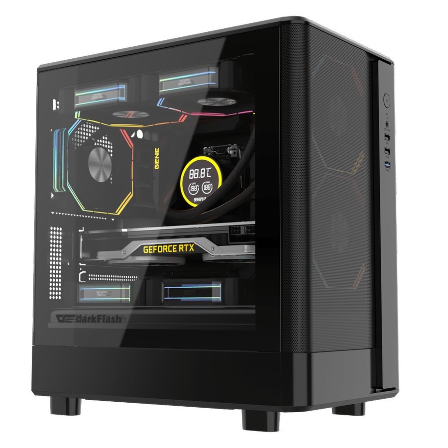 darkFlash DB330M Mesh M-ATX PC CPU Case - Tempered Glass Casing - Image 2