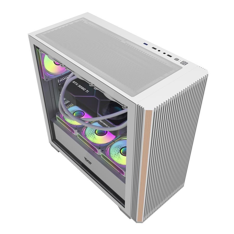 darkFlash DS900WS ATX PC CPU Case - Tempered Glass Casing - Image 4