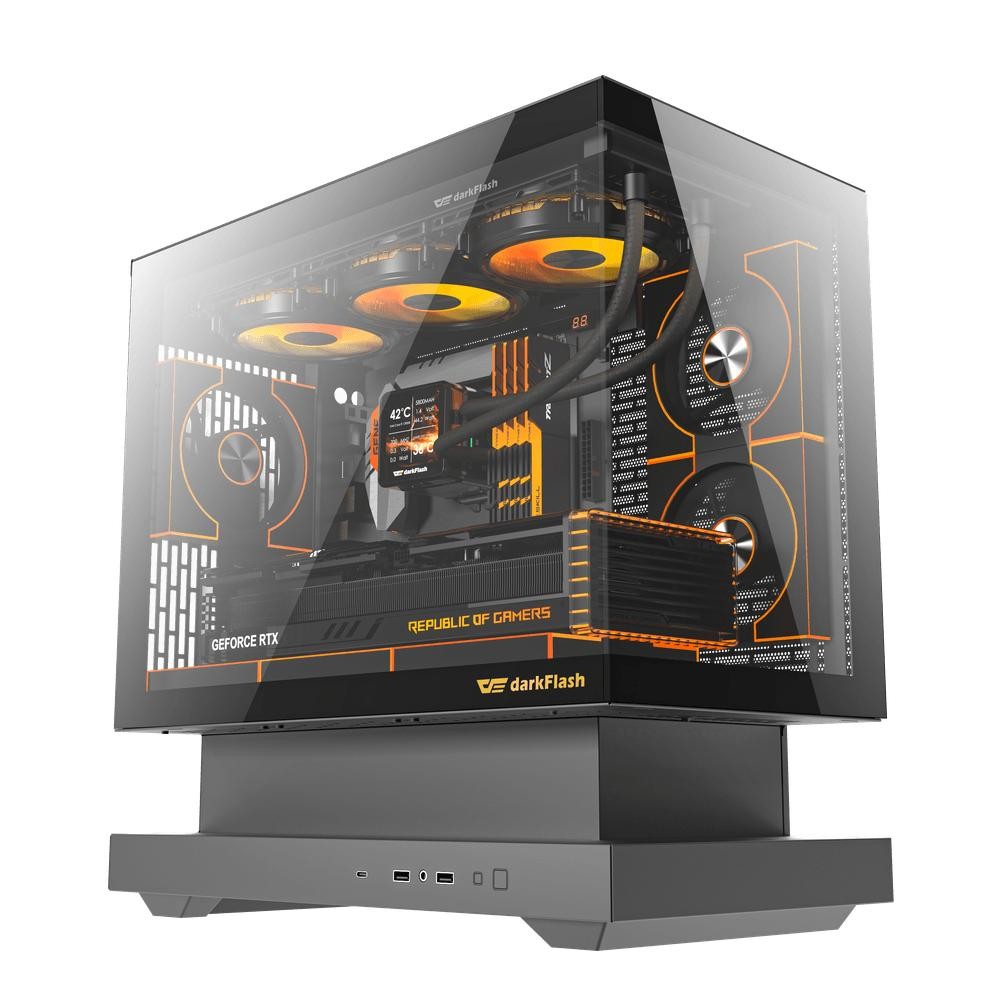 darkFlash FLOATRON F1 M-ATX PC CPU Case - Tempered Glass Casing - Image 2