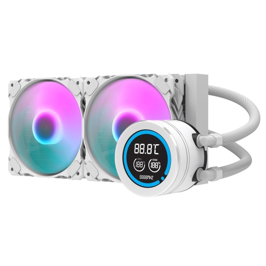 darkFlash Nebula DN240D ARGB - Liquid CPU Cooler Fan 240mm LCD Digital Display - Image 5