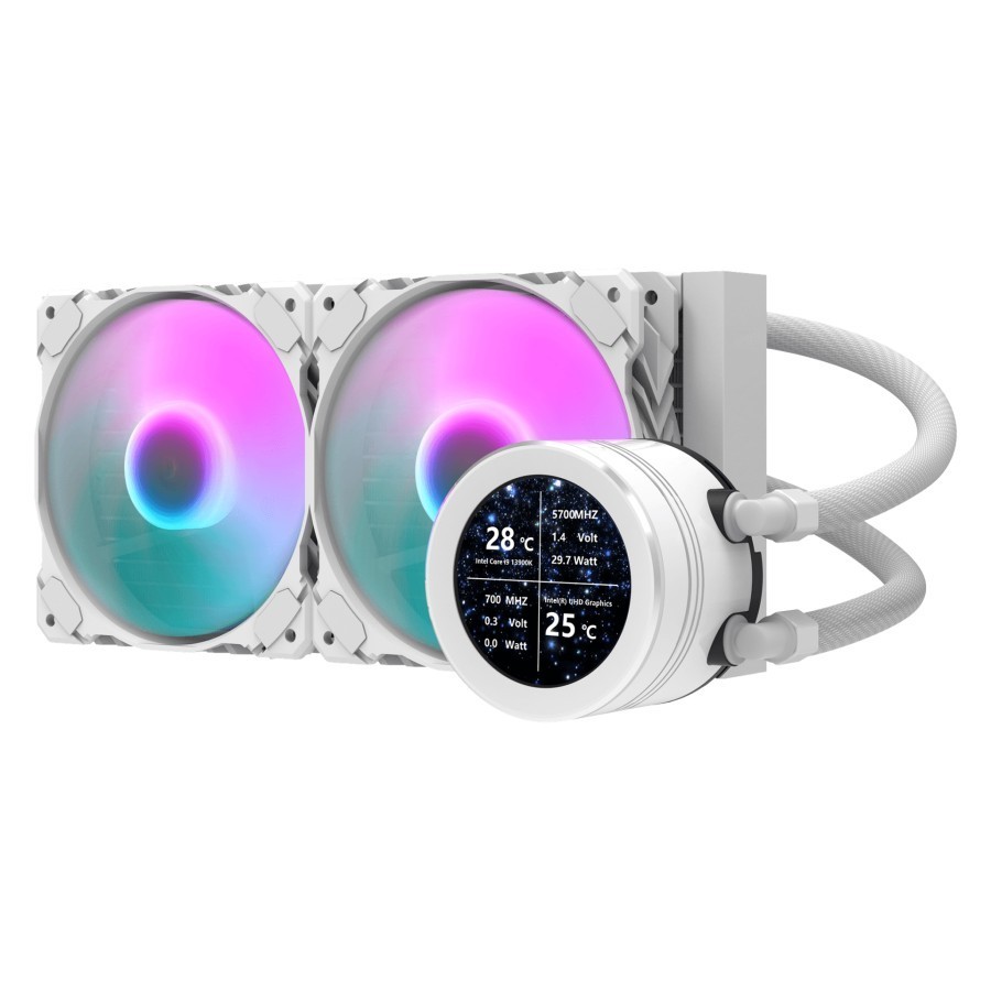darkFlash Nebula DN240S ARGB - Liquid CPU Cooler Fan 240mm LCD IPS Display - Image 2