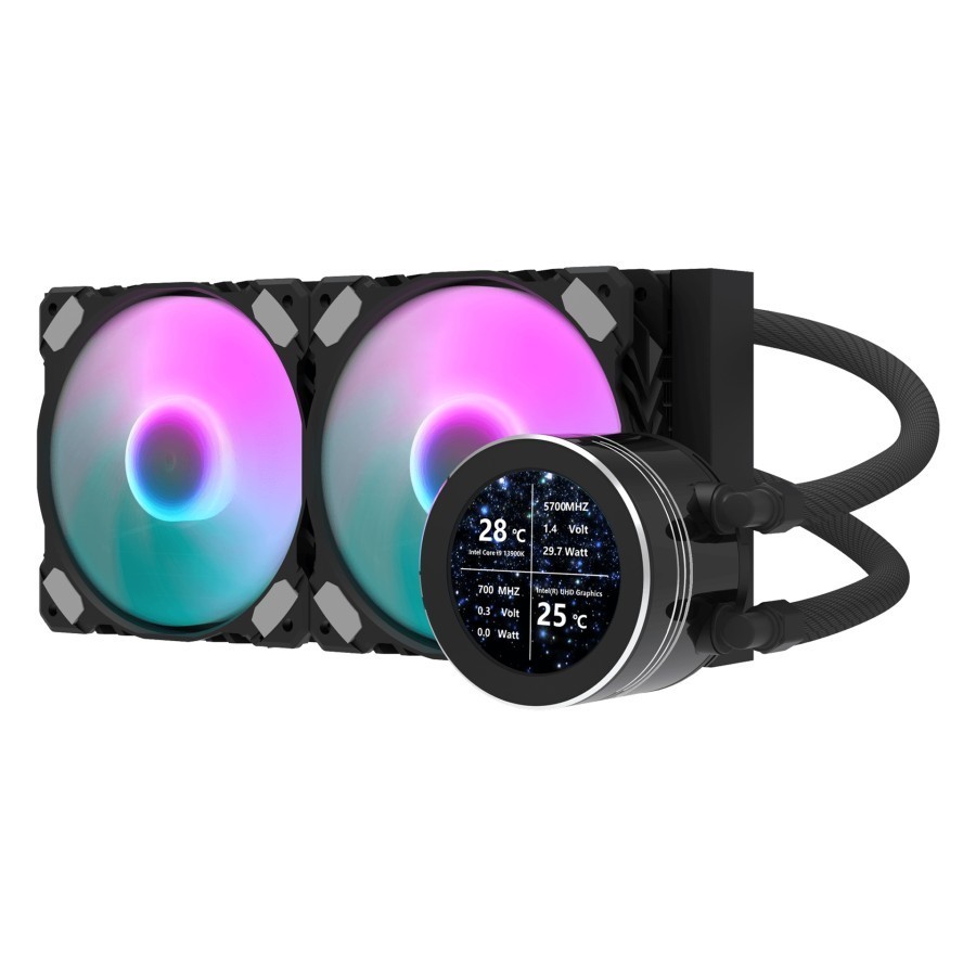 darkFlash Nebula DN240S ARGB - Liquid CPU Cooler Fan 240mm LCD IPS Display - Image 3