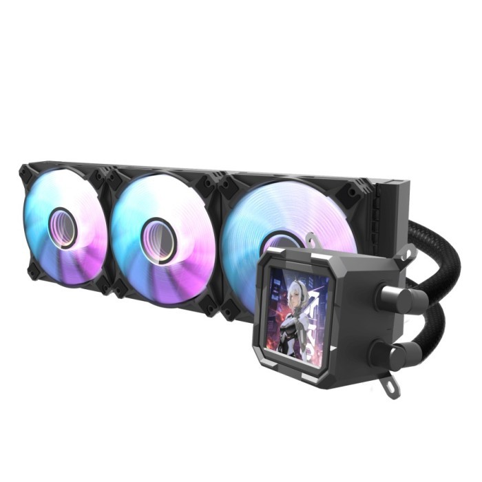 darkFlash WAVE DV360S ARGB - Liquid CPU Cooler Fan 360mm IPS LCD Display - Image 3