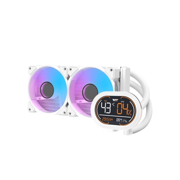 darkFlash WAVE DH240D ARGB - Liquid CPU Cooler Fan 240mm LCD Digital Display - Image 4