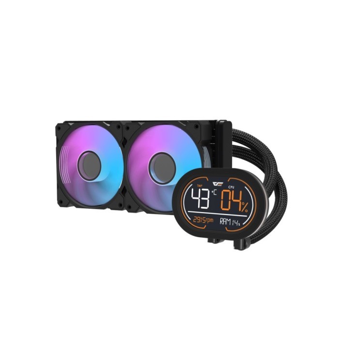 darkFlash WAVE DH240D ARGB - Liquid CPU Cooler Fan 240mm LCD Digital Display - Image 5