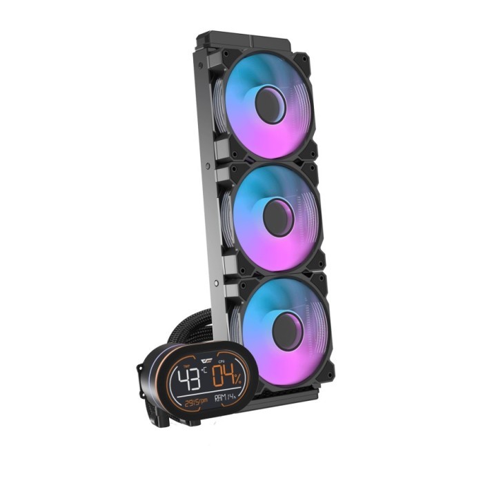 darkFlash WAVE DH360D ARGB - Liquid CPU Cooler Fan 360mm LCD Digital Display - Image 3