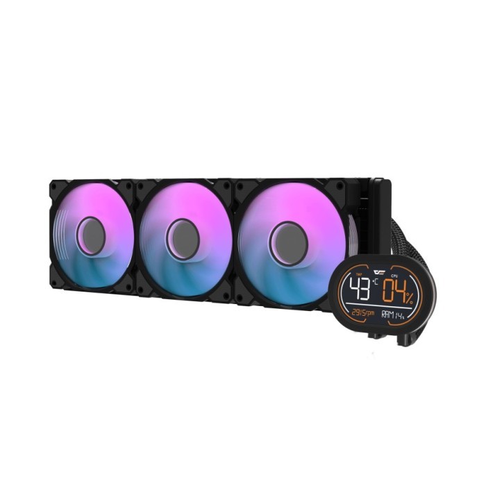 darkFlash WAVE DH360D ARGB - Liquid CPU Cooler Fan 360mm LCD Digital Display - Image 5