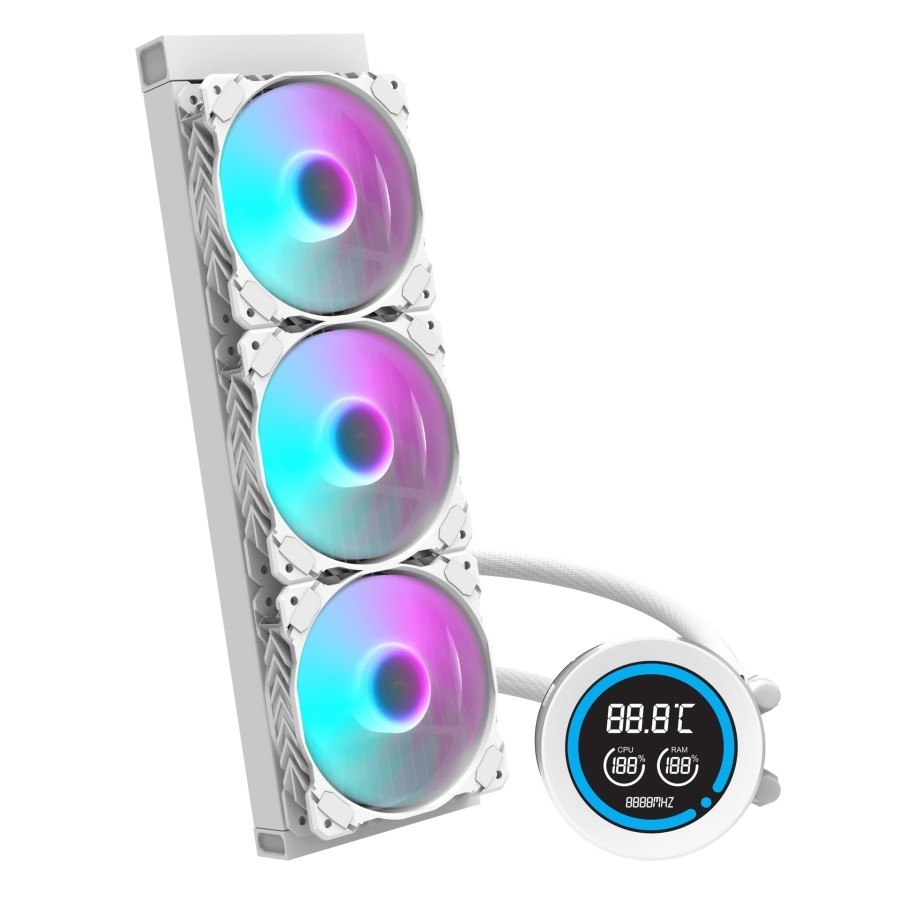 darkFlash Nebula DN360D ARGB - Liquid CPU Cooler Fan 360mm LCD Digital Display - Image 4