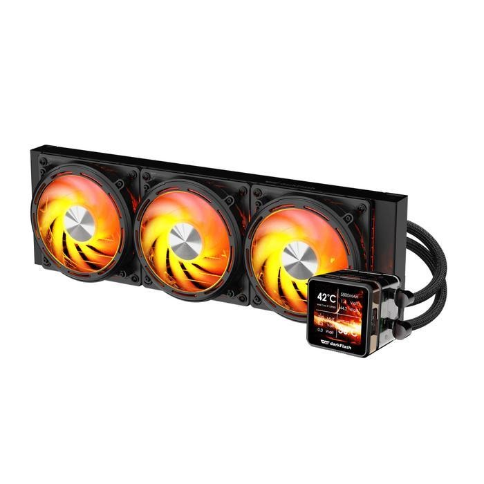 darkFlash Explore DE360 ARGB - CPU AIO Liquid Cooler Fan 360mm with IPS LCD Display - Image 3