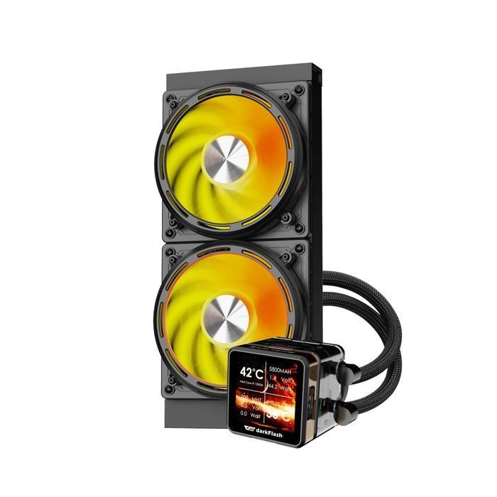 darkFlash Explore DE240 ARGB - CPU AIO Liquid Cooler Fan 240mm with IPS LCD Display - Image 3