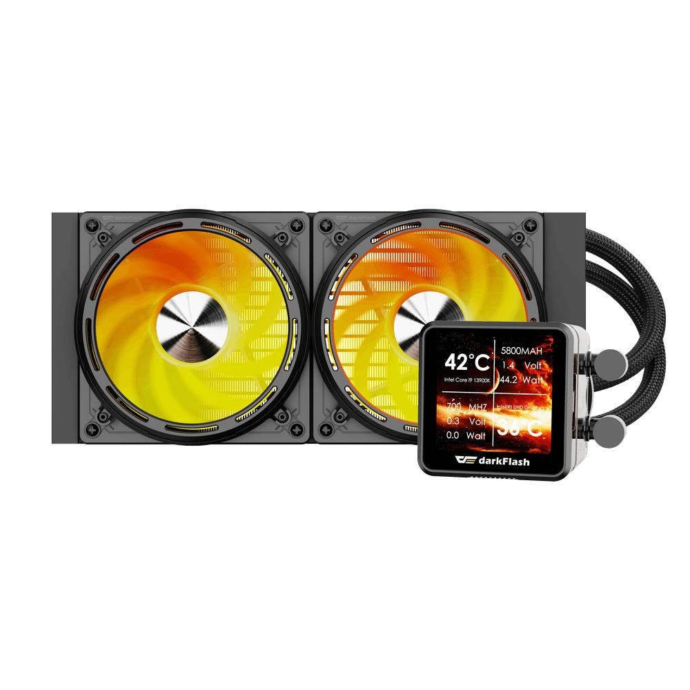 darkFlash Explore DE240 ARGB - CPU AIO Liquid Cooler Fan 240mm with IPS LCD Display - Image 5