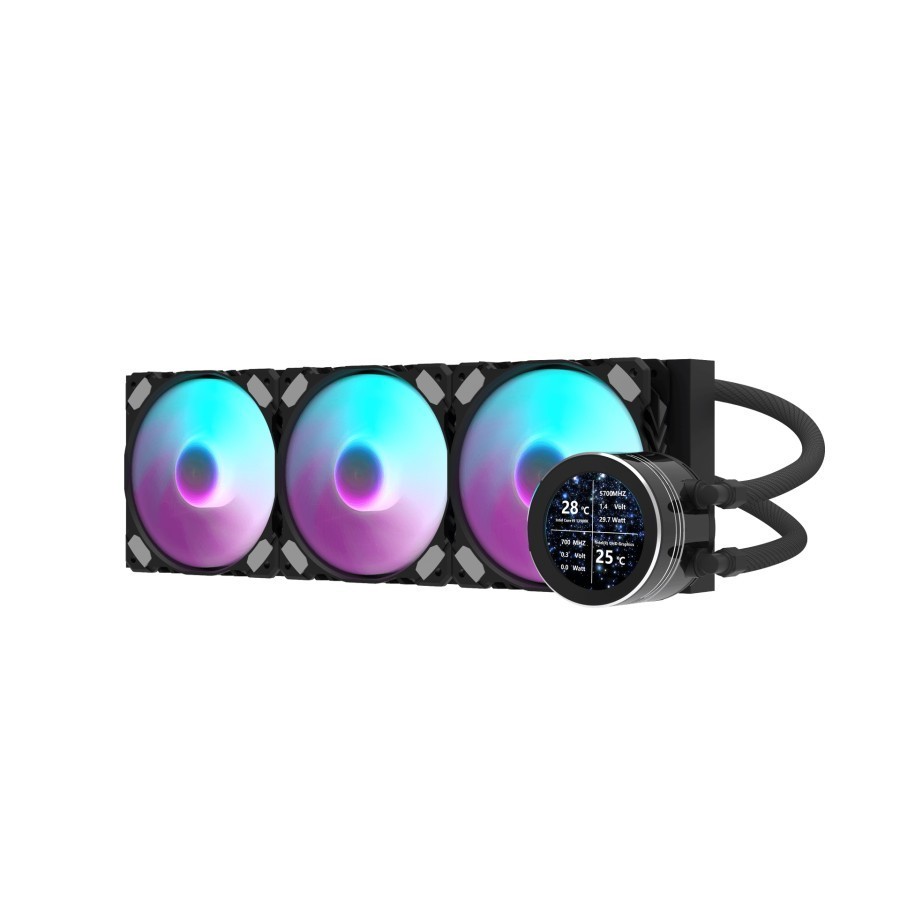 darkFlash Nebula DN360S ARGB - Liquid CPU Cooler Fan 360mm LCD IPS Display - Image 3