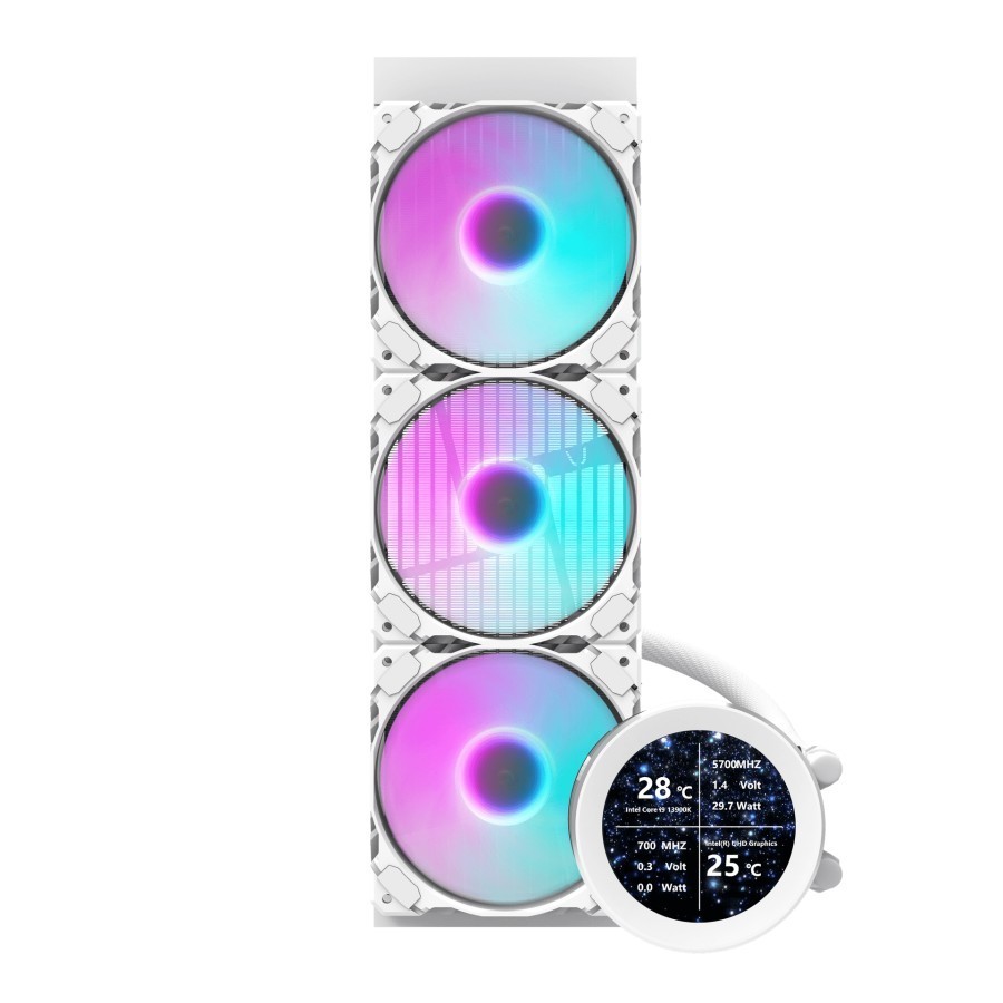 darkFlash Nebula DN360S ARGB - Liquid CPU Cooler Fan 360mm LCD IPS Display - Image 4