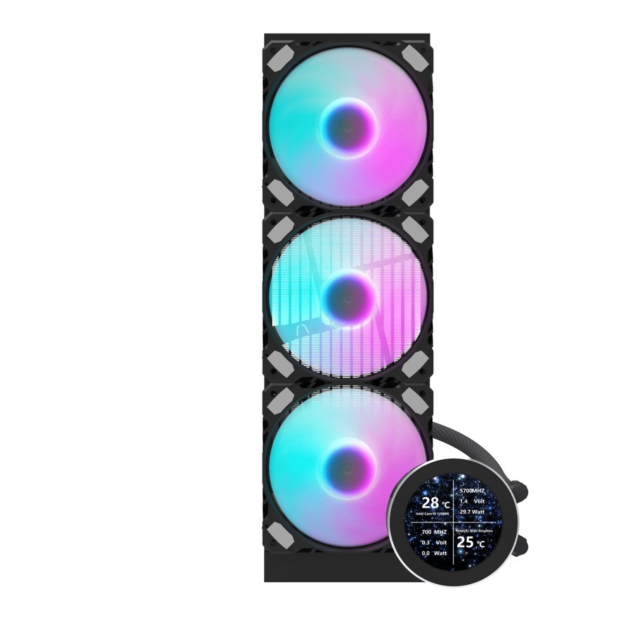 darkFlash Nebula DN360S ARGB - Liquid CPU Cooler Fan 360mm LCD IPS Display - Image 5