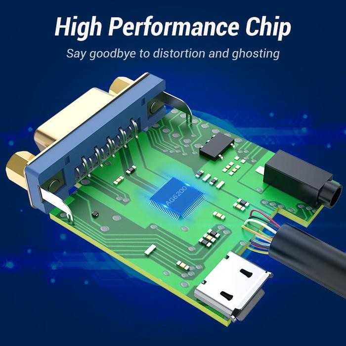 Vention 42161 Converter HDMI Male to VGA Female With Power & Audio AUX Port - Image 6