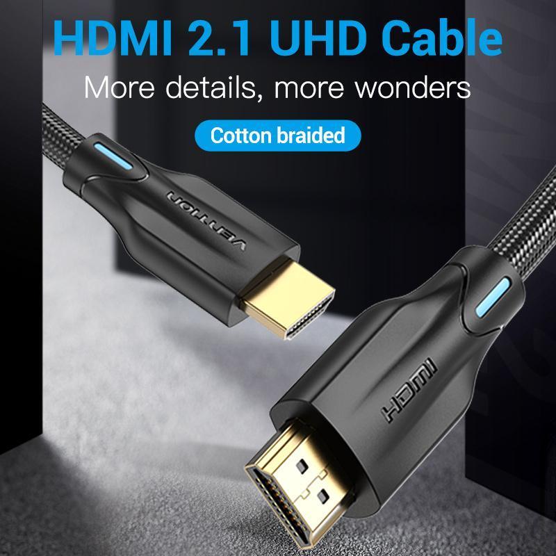 Vention AAU Kabel HDMI 3D 8K UHD Gold Plated Braided - HDMI Male to Male Cable - Image 3