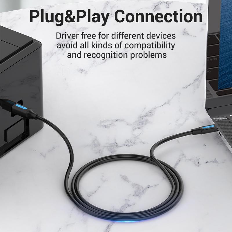 Vention CQU Kabel Printer & Scanner - USB-C Male to USB-B Male Cable - Image 5