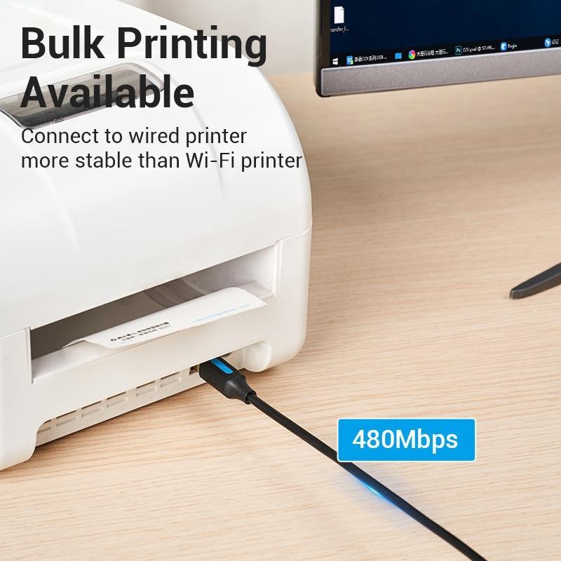 Vention CQU Kabel Printer & Scanner - USB-C Male to USB-B Male Cable - Image 6