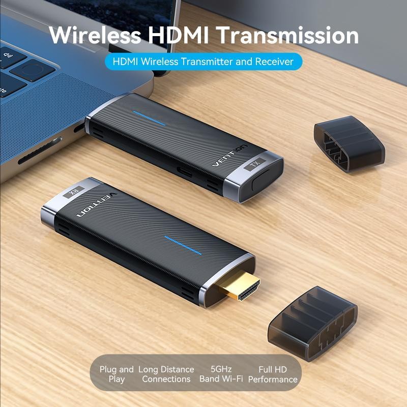 Vention ADC Wireless HDMI Dongle Gold Plated - HDMI Transmitter & Receiver - Image 2