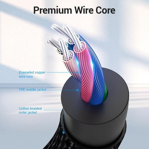 Vention BAQ Kabel TRRS AUX 3.5mm Braided - Audio Male to Male Cable - Image 6