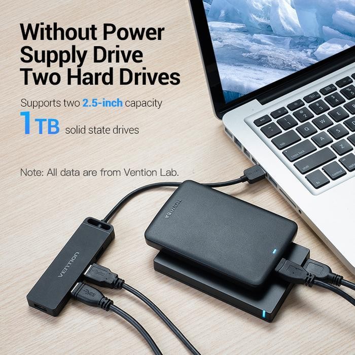 Vention CHM USB Hub 4 Port - Hub 4 In 1 USB 2.0 With Power Supply - Image 4