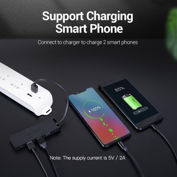 Vention CHM USB Hub 4 Port - Hub 4 In 1 USB 2.0 With Power Supply - Image 6