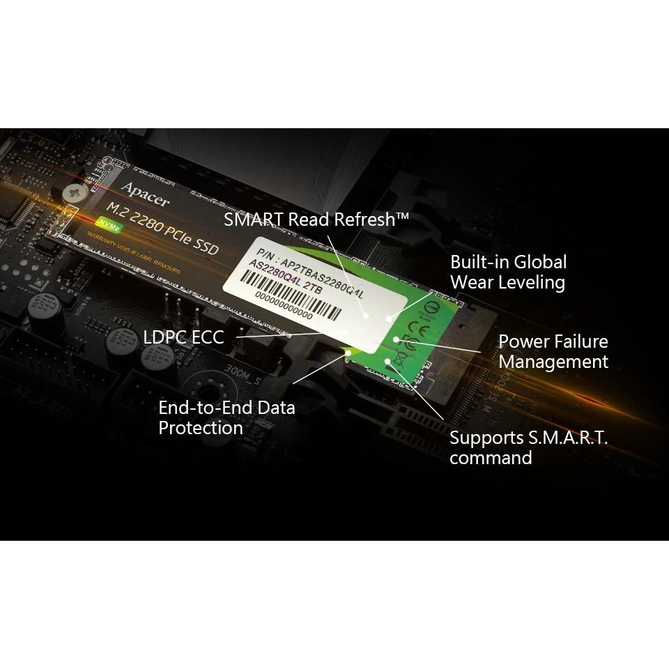 SSD Apacer AS2280Q4L M.2 2280 Pcie Gen4 Nvme 512GB - M2 512 GB - Image 2