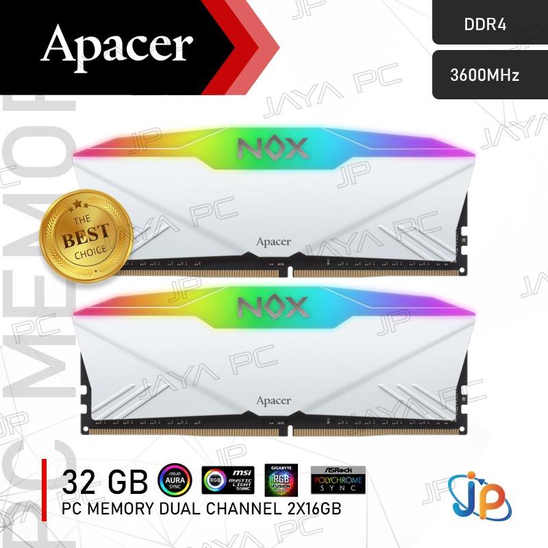 Memory Apacer NOX RGB AURA II DDR4 PC28800 3600Mhz 32GB 2x16GB Ram - Image 2