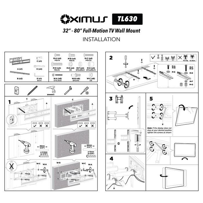 Oximus TL630 - Wall Mount Bracket LED Monitor 32 - 80" Inch - Image 6
