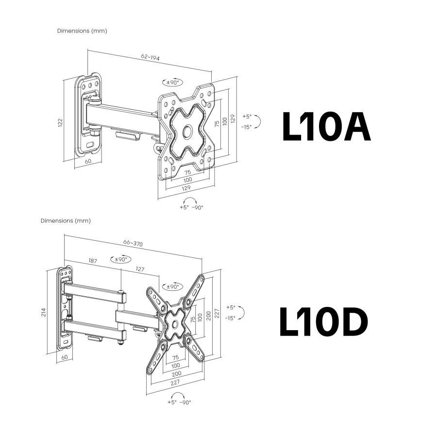 Oximus L10A  - Wall Mount Bracket LED Monitor 13 - 32" Inch - Image 2