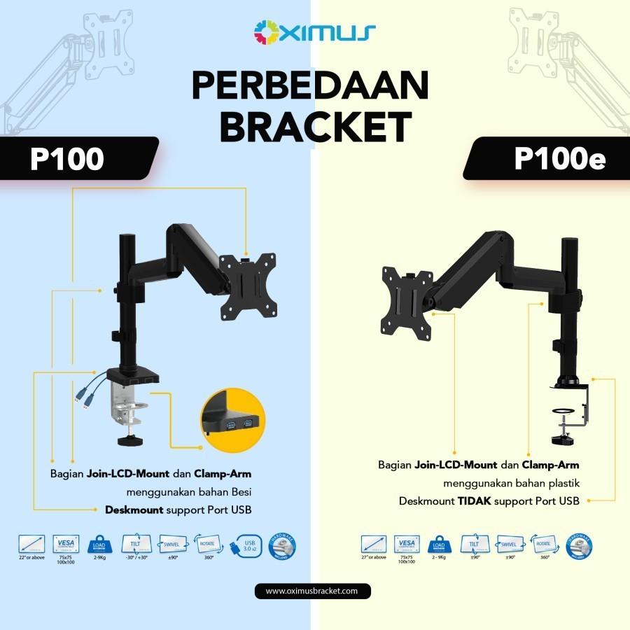 Oximus P100E - Desk Mount Bracket LED Monitor 22 - 34" Inch - Image 4