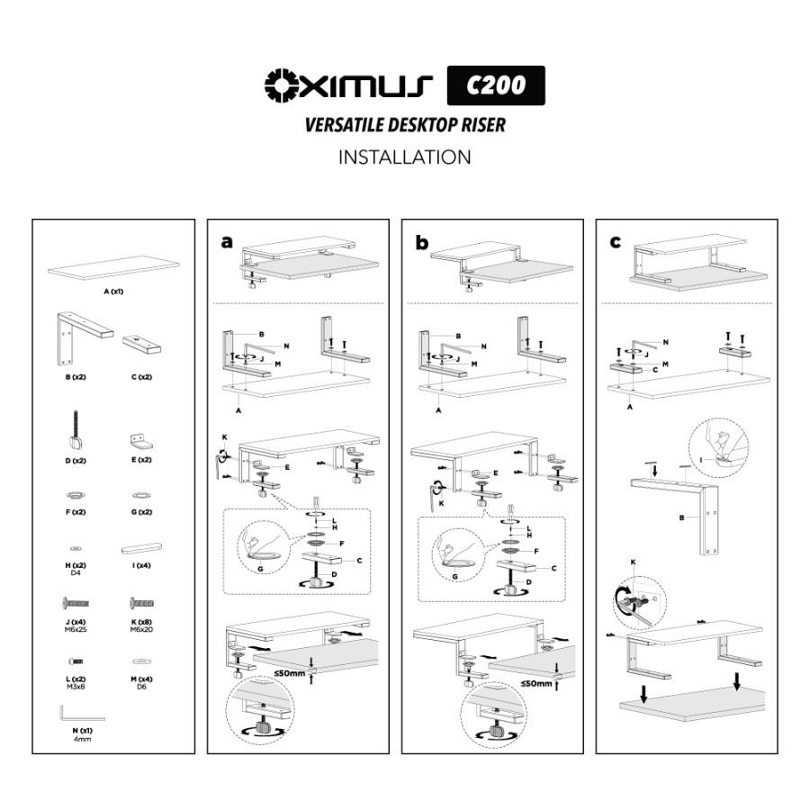 Oximus C200 - Desktop Monitor Riser Desk Shelf Stand - Image 4