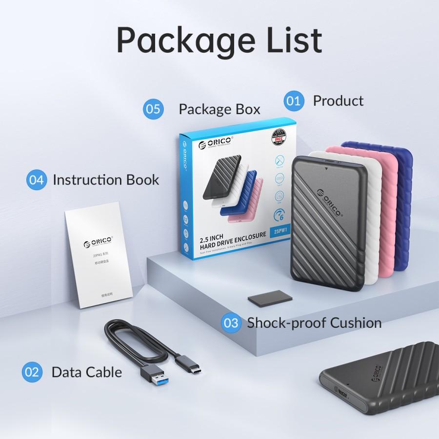Orico External Hardisk SSD Portable 25PW1-C3 2.5 USB C Enclosure - Image 5