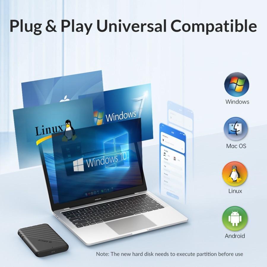 Orico 25PW1C-C3 Case External SATA SSD & Harddisk 2.5" Enclosure USB-C - Image 3