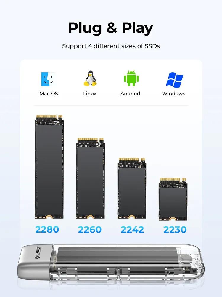 Orico TXM2-C3 Case External M.2 NVMe SSD Enclosure USB-C - Image 5