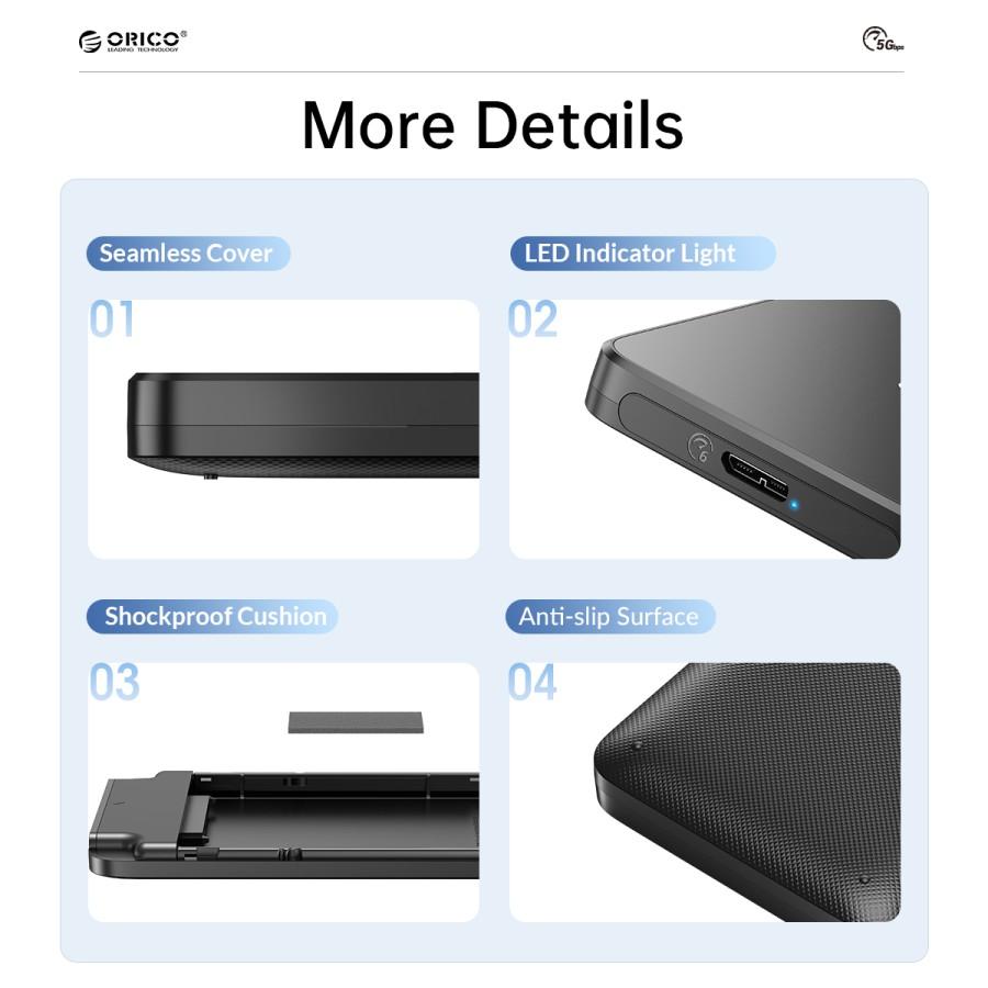 Orico 2588U3-V1 Enclosure Case Harddisk & SSD 2.5" USB 3.0 - Image 4