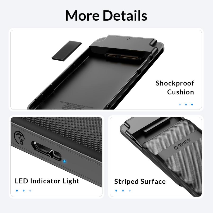 Orico 2577C3-V1 Enclosure Case Harddisk & SSD 2.5" USB-A To C - Image 5