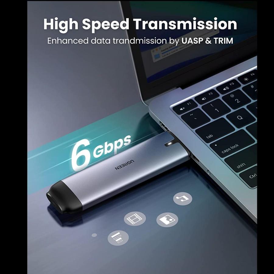 UGREEN ENCLOSURE M.2 SATA TO USB-C 70533 - Image 3