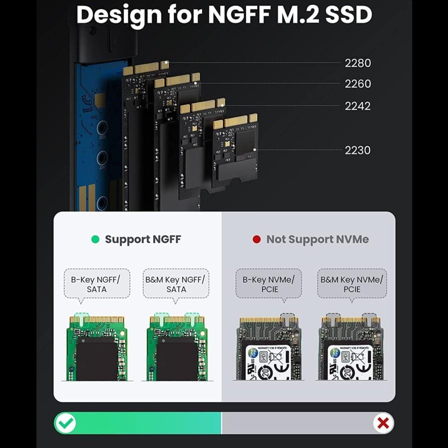 UGREEN ENCLOSURE M.2 SATA TO USB-C 70533 - Image 4