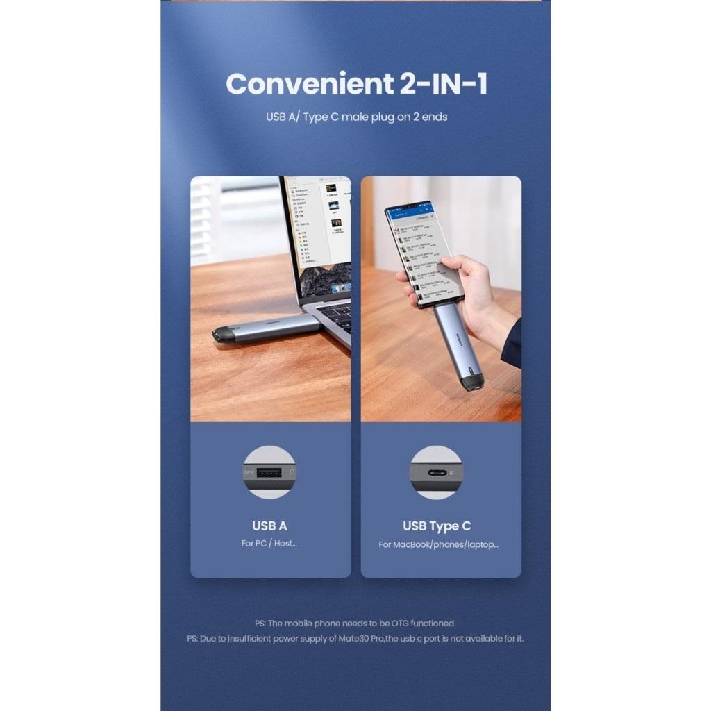 UGreen Enclosure 10903 SSD M.2 SATA NGFF USB C 3.1 High Speed - Image 3