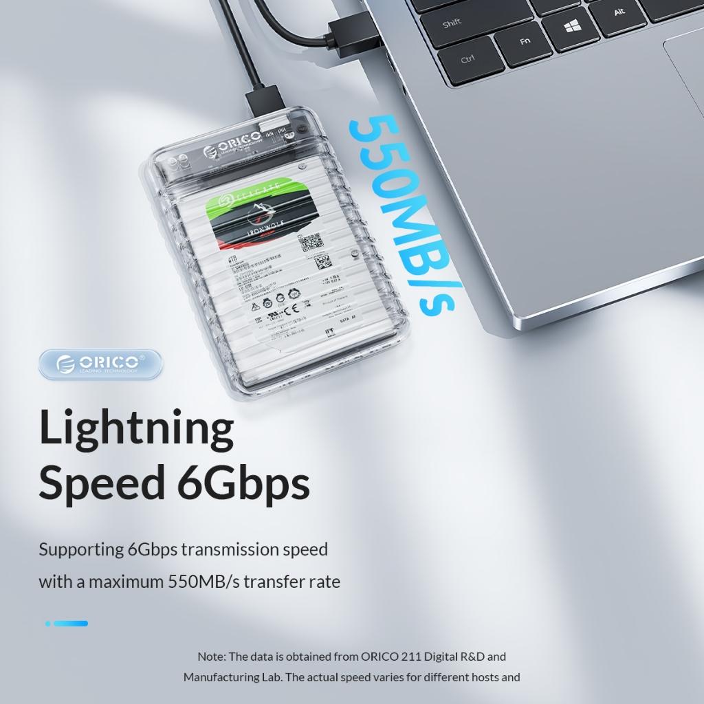 ORICO Case External Portable 2139U3-V1 Enclosure Transparent Harddisk - Image 2